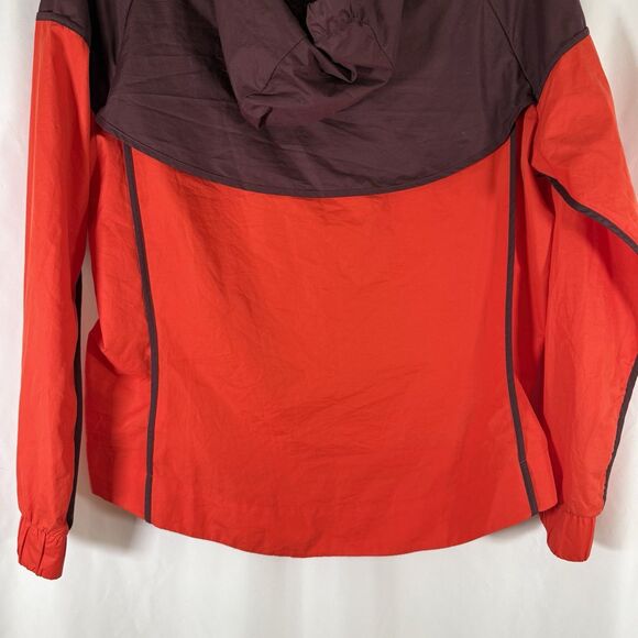 Nike Windbreaker Jacket Women's Medium Orange Two Ton Full Zip Hooded - Picture 13 of 13